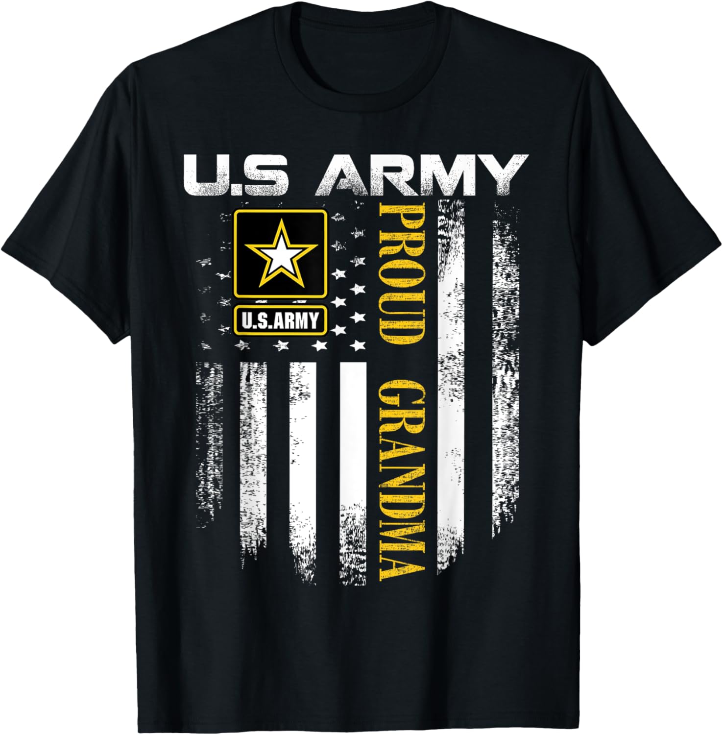 Vintage Us Army Proud Grandma With American Flag Gift