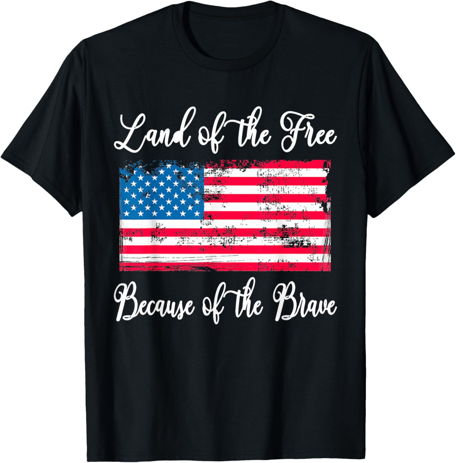 Land Of The Free Because Of The Brave Vintage American Flag