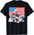 Mickey Mouse Fourth Of July Friends And American Flag