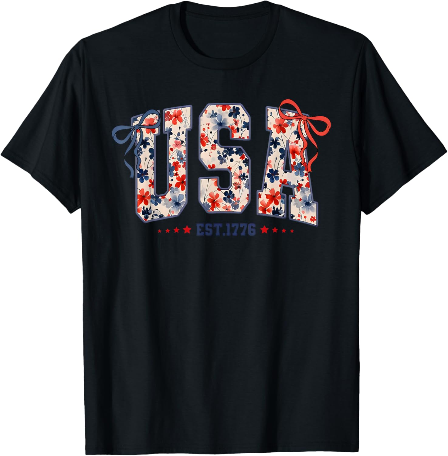 Floral Usa Coquette Bow Patriotic 4Th Of July American Flag
