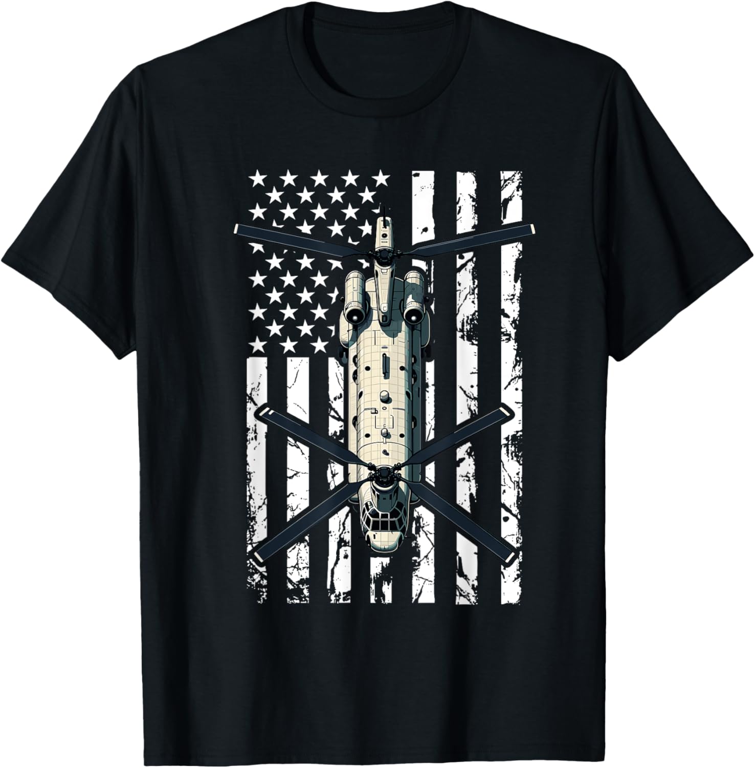 Ch 47 Chinook Helicopter Pilot Usa Flag Retired Veteran