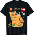 Tourism Map Of Georgia State Usa Major Cities Flag