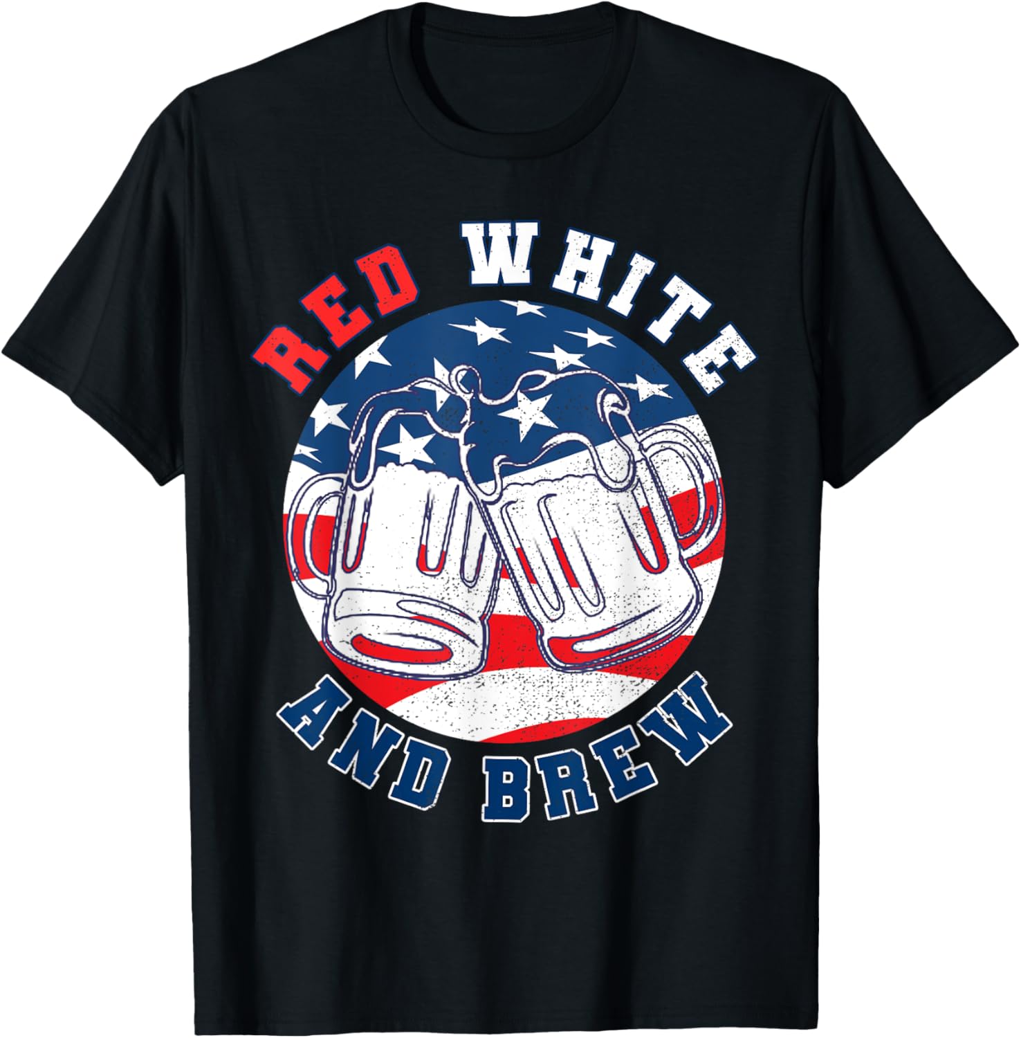Red White Brew T Shirt For A 4Th Of July Beer Merica Usa