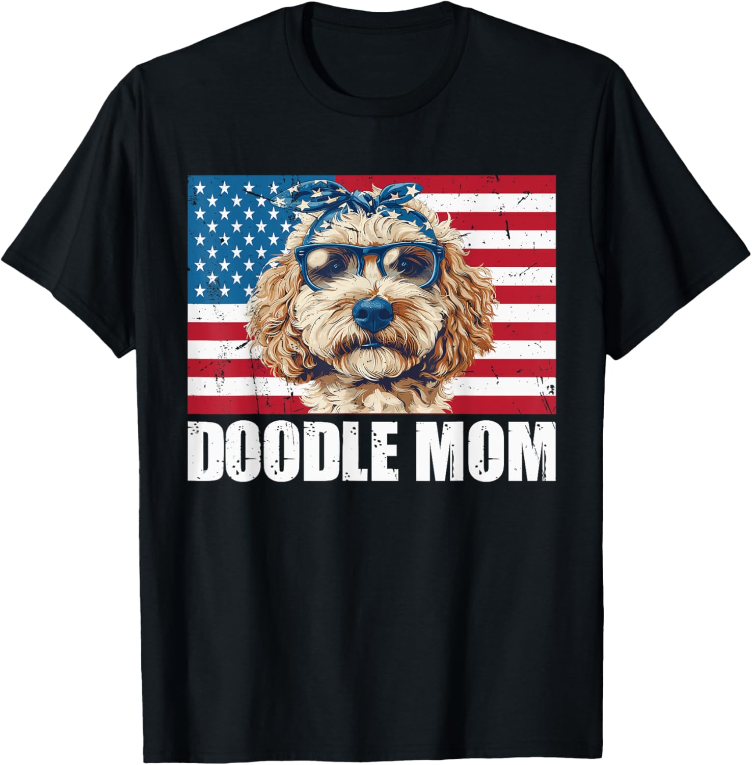 Doodle Mom Goldendoodle American Flag Dog Lover 4Th Of July