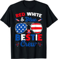 Retro 4Th Of July Red White Blue Bestie Crew American Flag