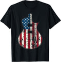 Us American Flag Guitar Musician Distressed Guitars Vintage