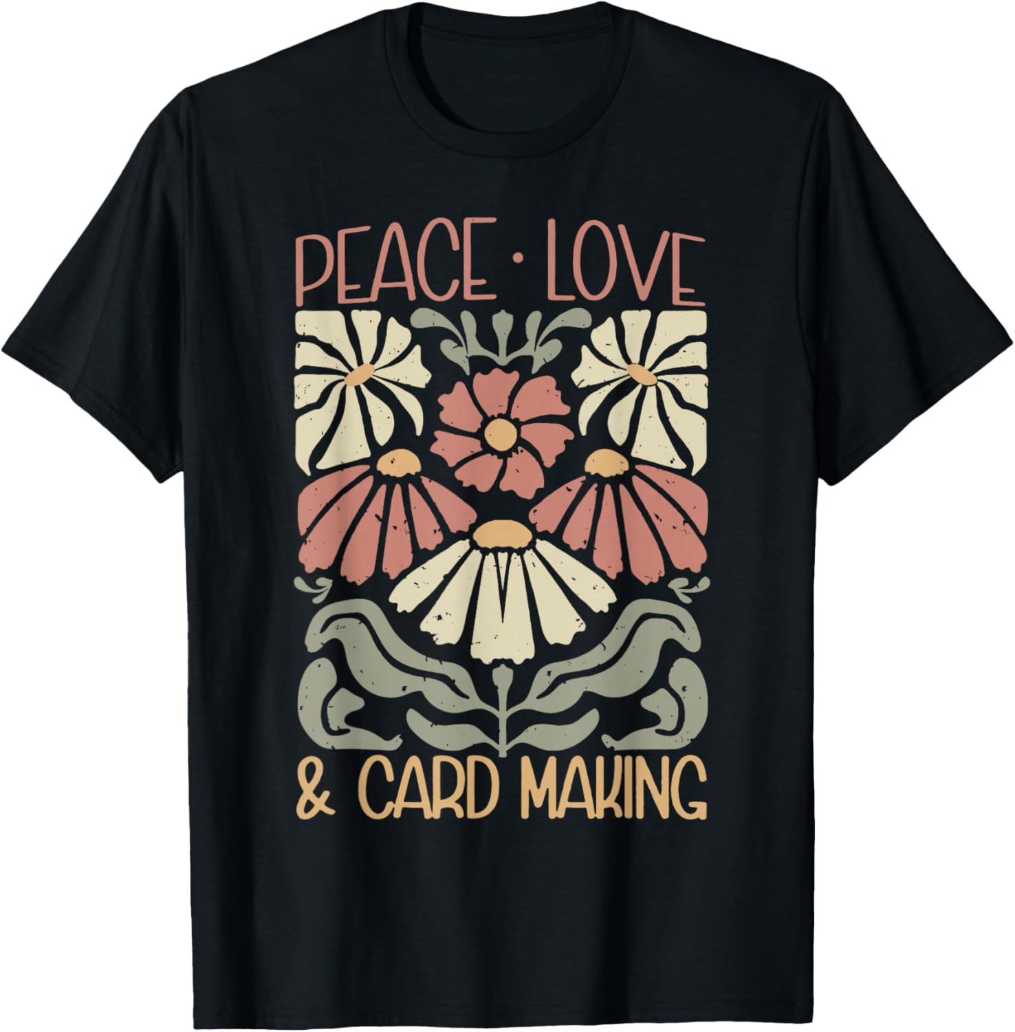 Vintage Floral Peace Love Card Making Handmade Card Maker