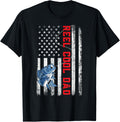 Mens Reel Cool Dad American Flag Fathers Day