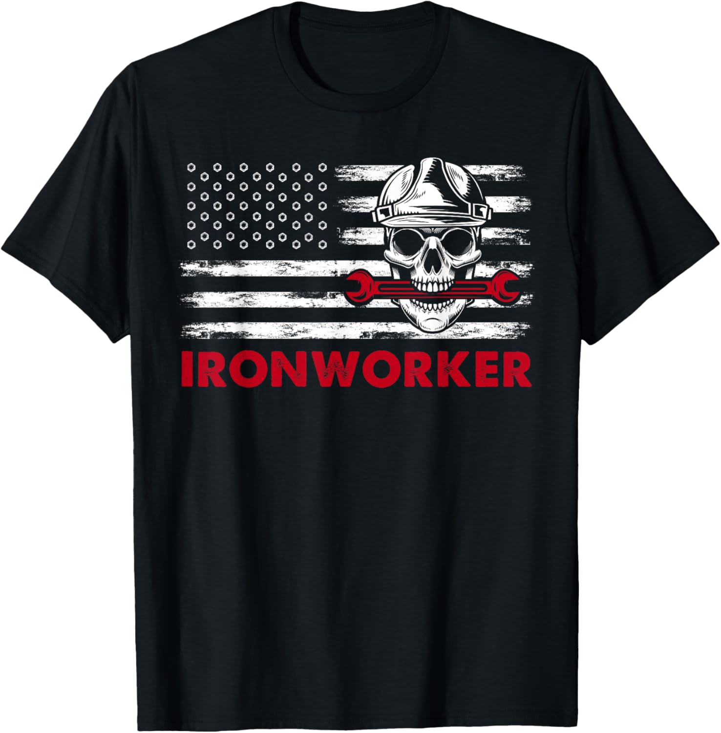 Ironworker Tools Usa Flag Skull Wrenches Funny