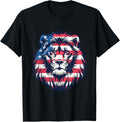 Fourth Of July Vintage Patriotic Lion American Flag Usa