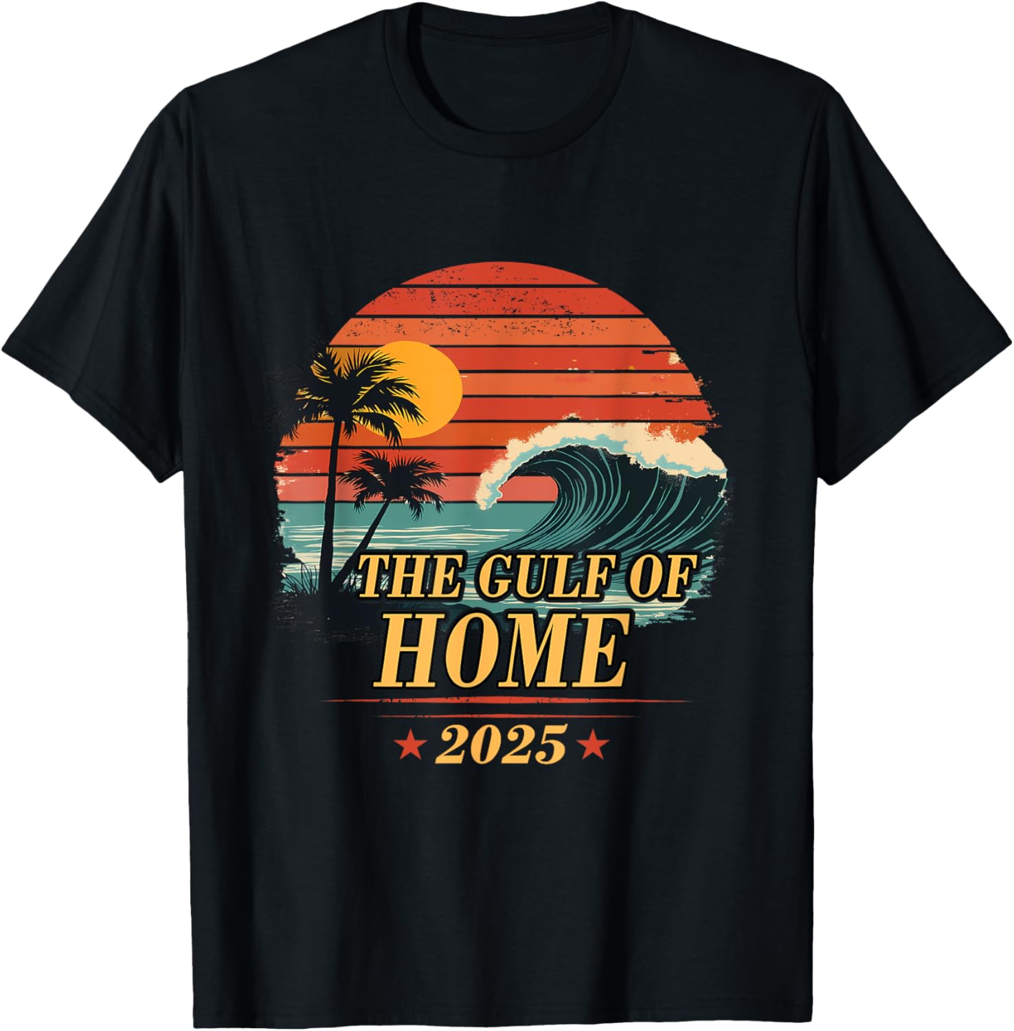 Retro Vintage Gulf Of Home 2025 Apparel Tee American Flag