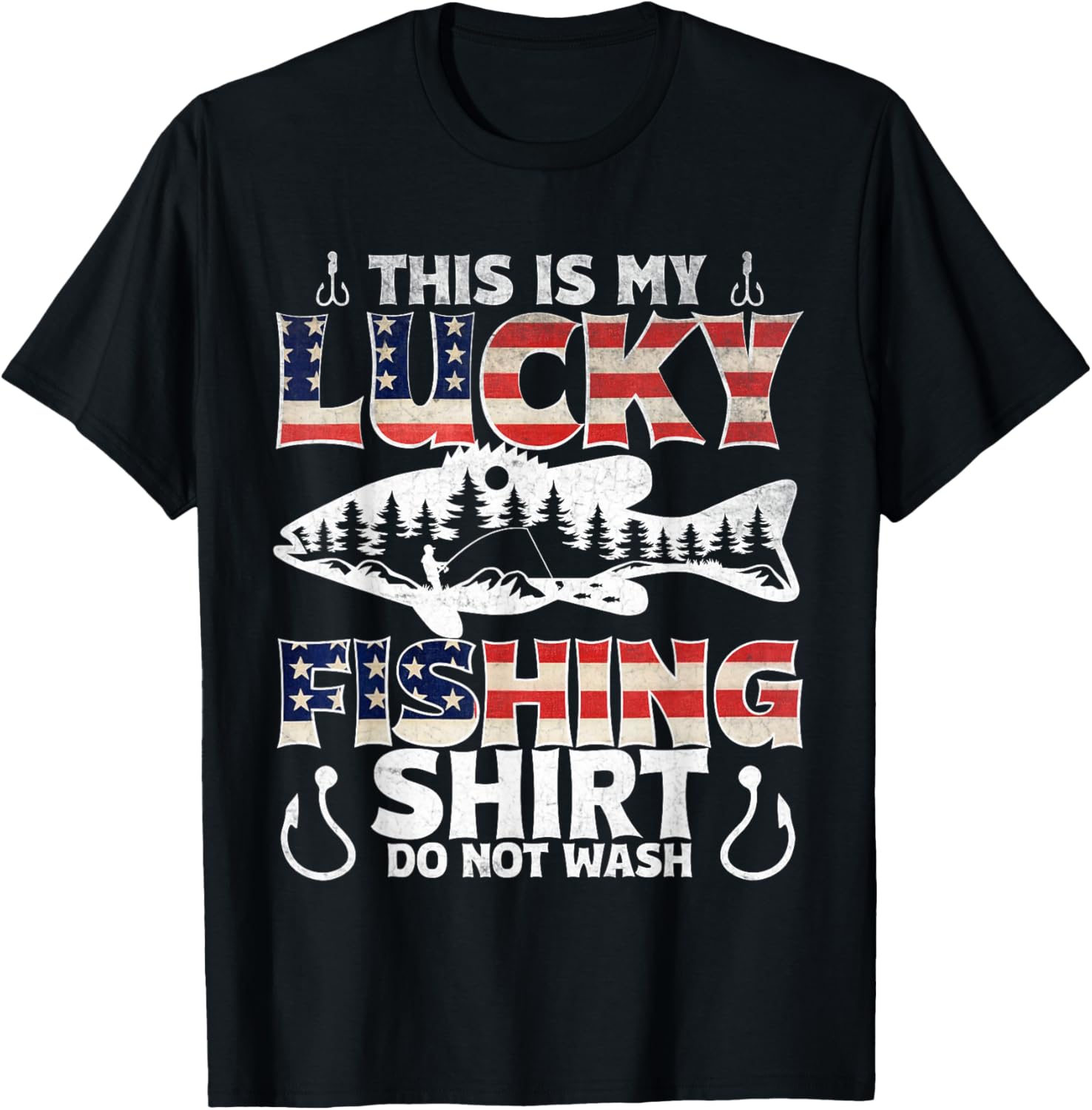 This Is My Lucky Fishing Shirt Do Not Wash Usa Flag Fishing