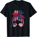 Patriotic American Woman Usa Flag And Sunglasses 4Th Of July