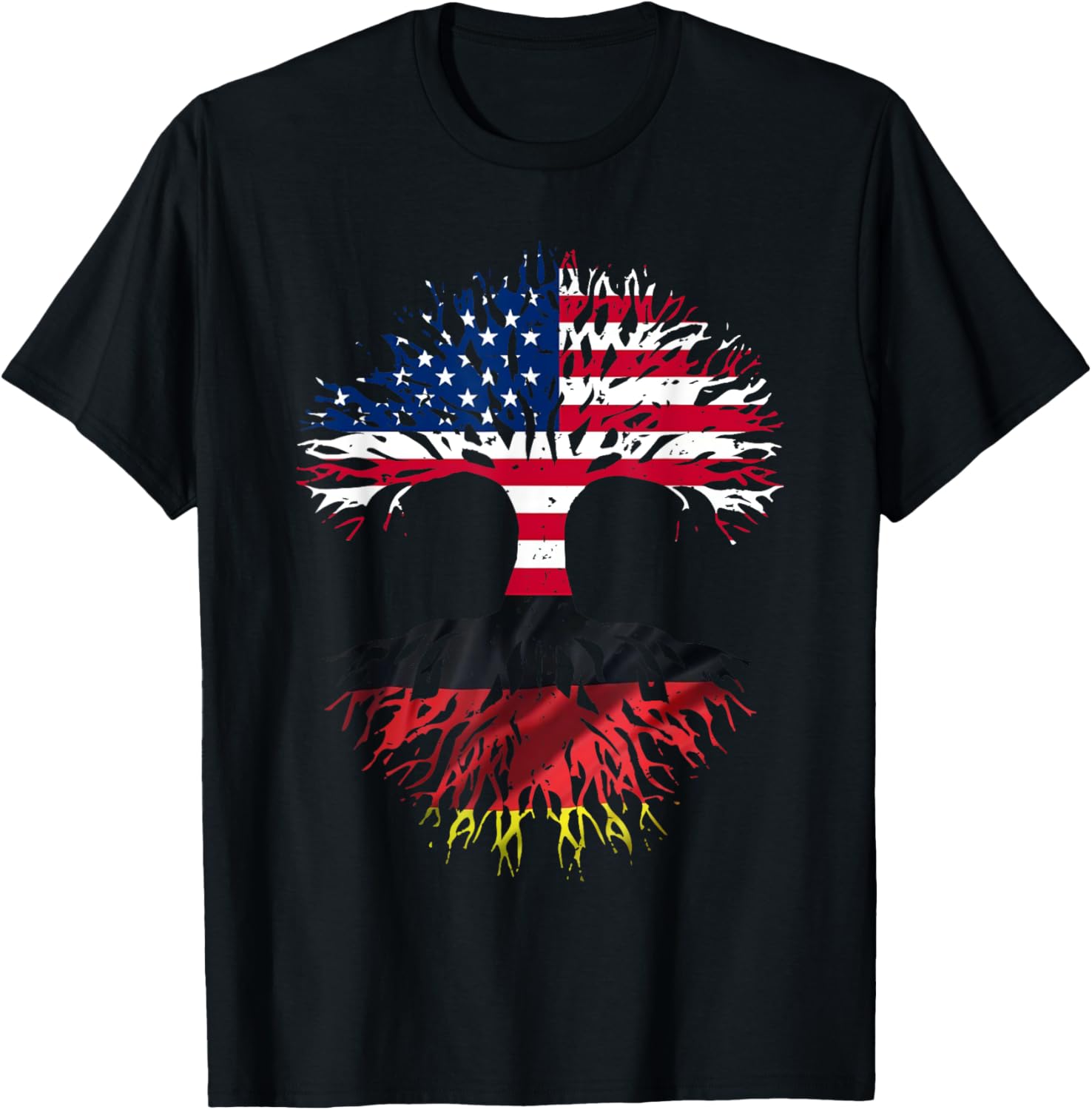 German Roots American Grown Tree Usa Flag Funny Germany Flag