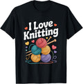 I Love Knitting Yarn Needles Hearts