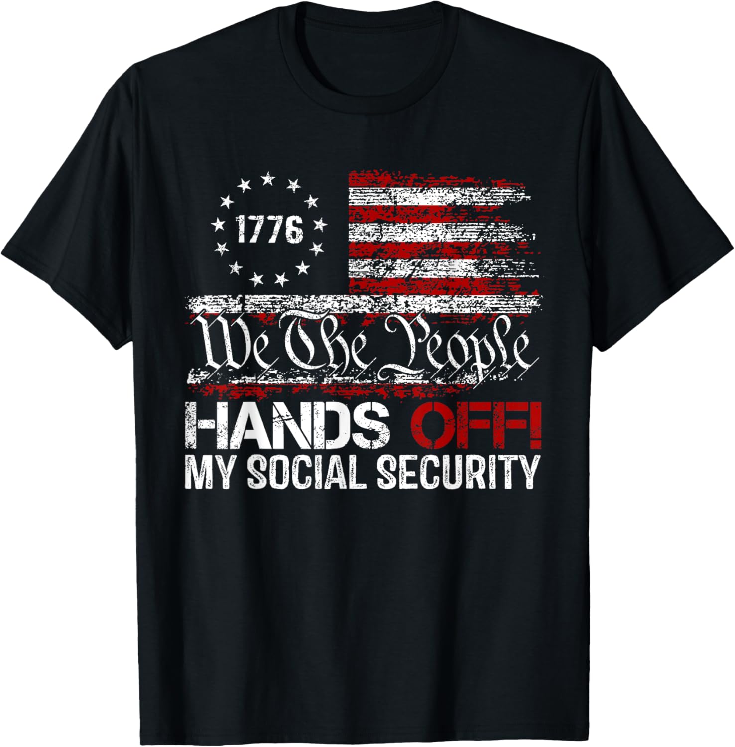 We The People Hands Off My Social Security American Flag