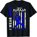 I Wear Blue For My Nana Colon Cancer Awareness American Flag