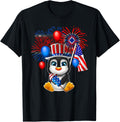 Girls 4Th July Womens Summer Outfit American Flag Penguin