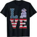 4Th Of July Decor Patriotic Love Hippo American Flag
