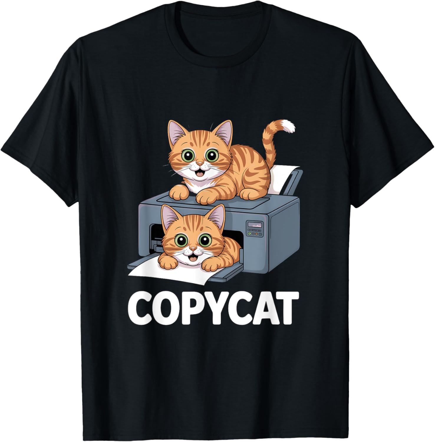 Funny Copycat Printer Cat Cartoon Graphic