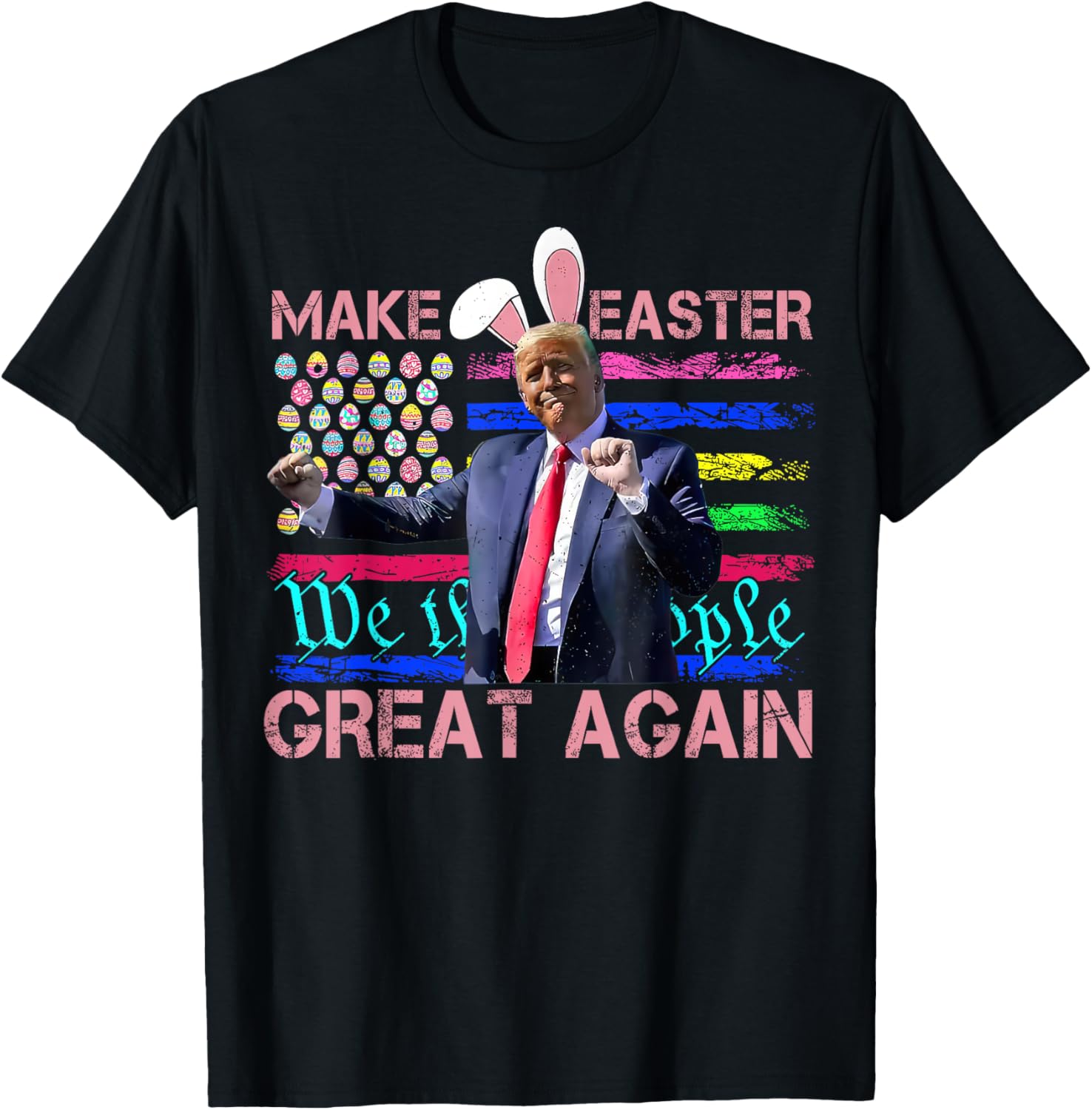 Funny Make Easter Great Again Trump Dancing Easter Usa Flag