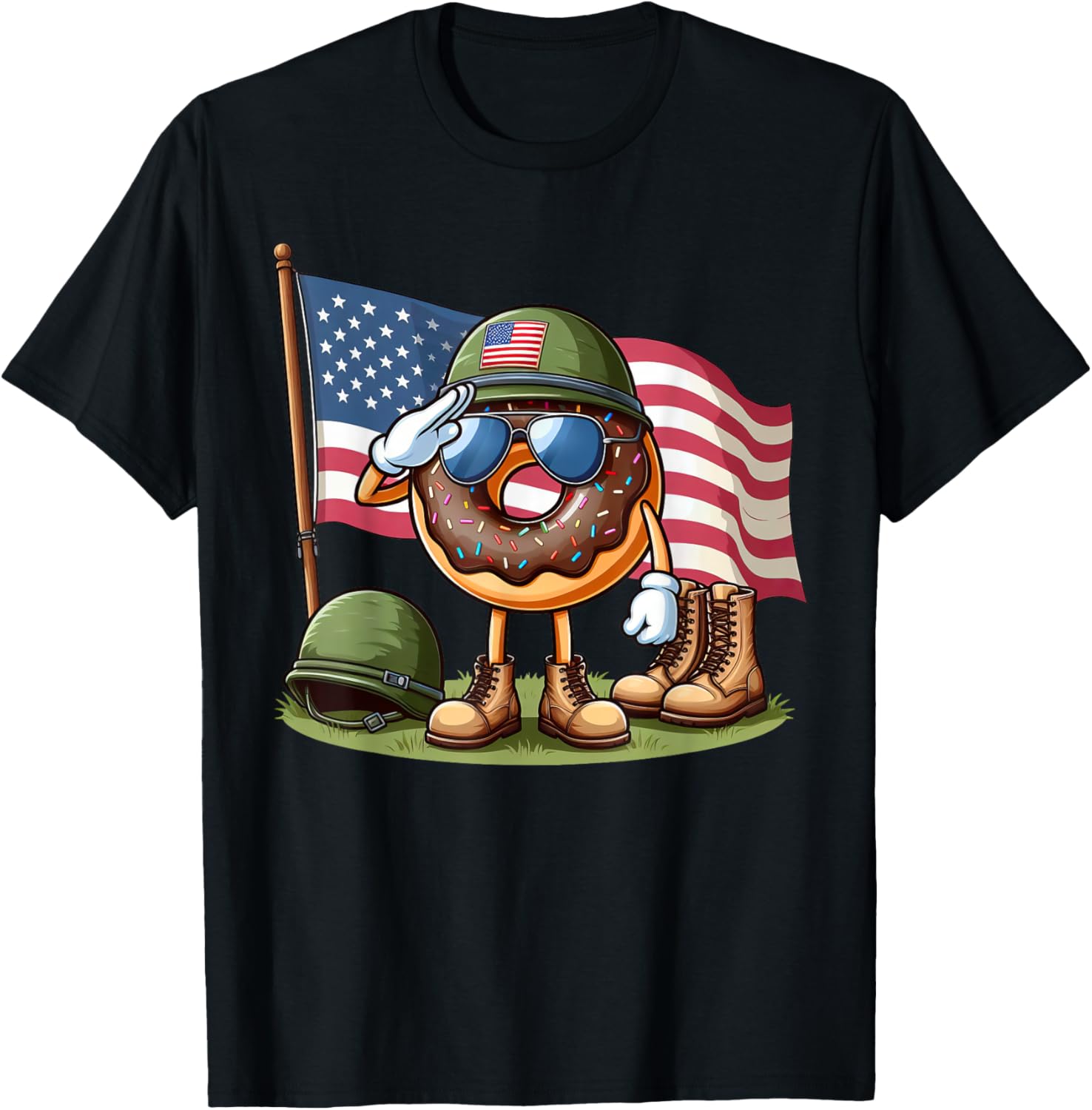 Salute Donut American Usa Flag Memorial Day 4Th Of July