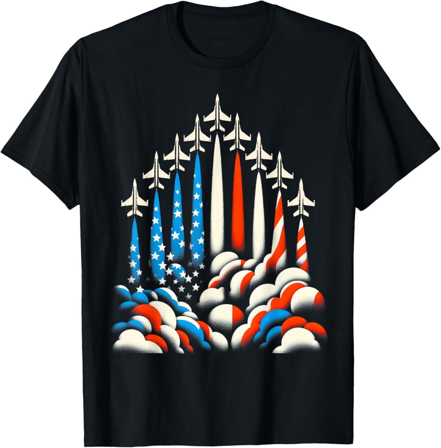 Patriotic American Usa Flag Fighter Jet Airplane 4Th Of July