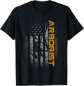 Vintage Arborist Men Lumberjack Patriot American Flag