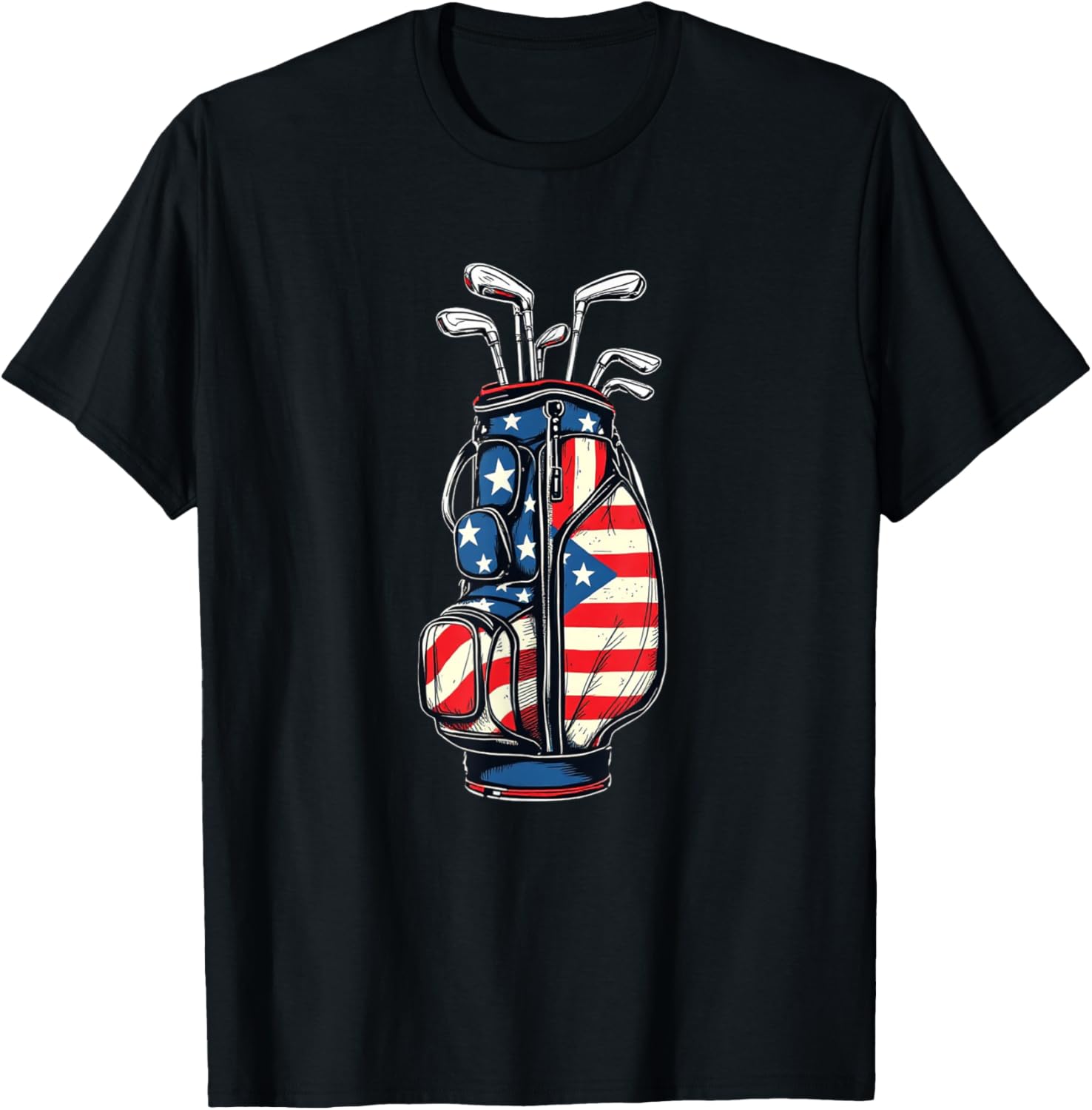 Funny Usa Flag Golf Tee 4Th Of July Patriotic Golfer Golf