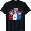 Womens Wife Mom Grandma Sunflower American Flag 4Th Of July