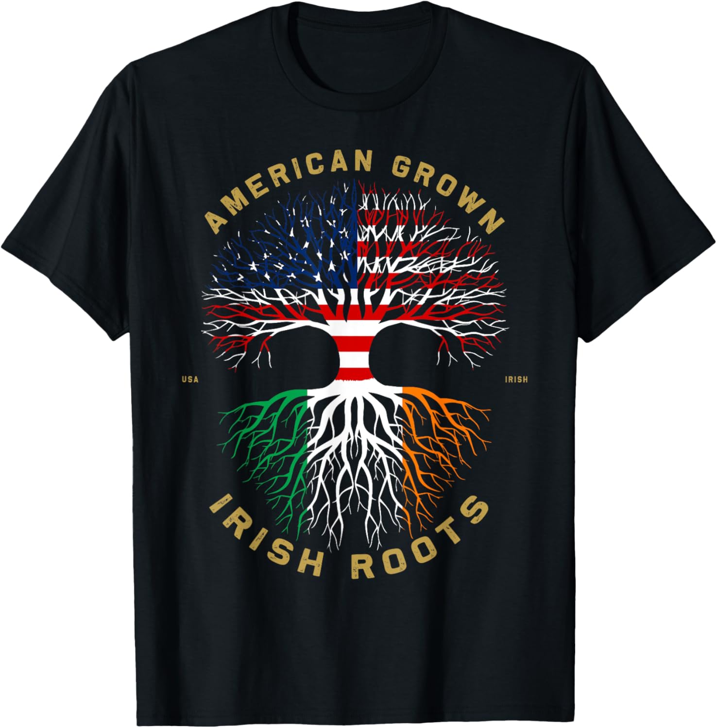 American Grown With Irish Roots Tree Usa Flag Unique