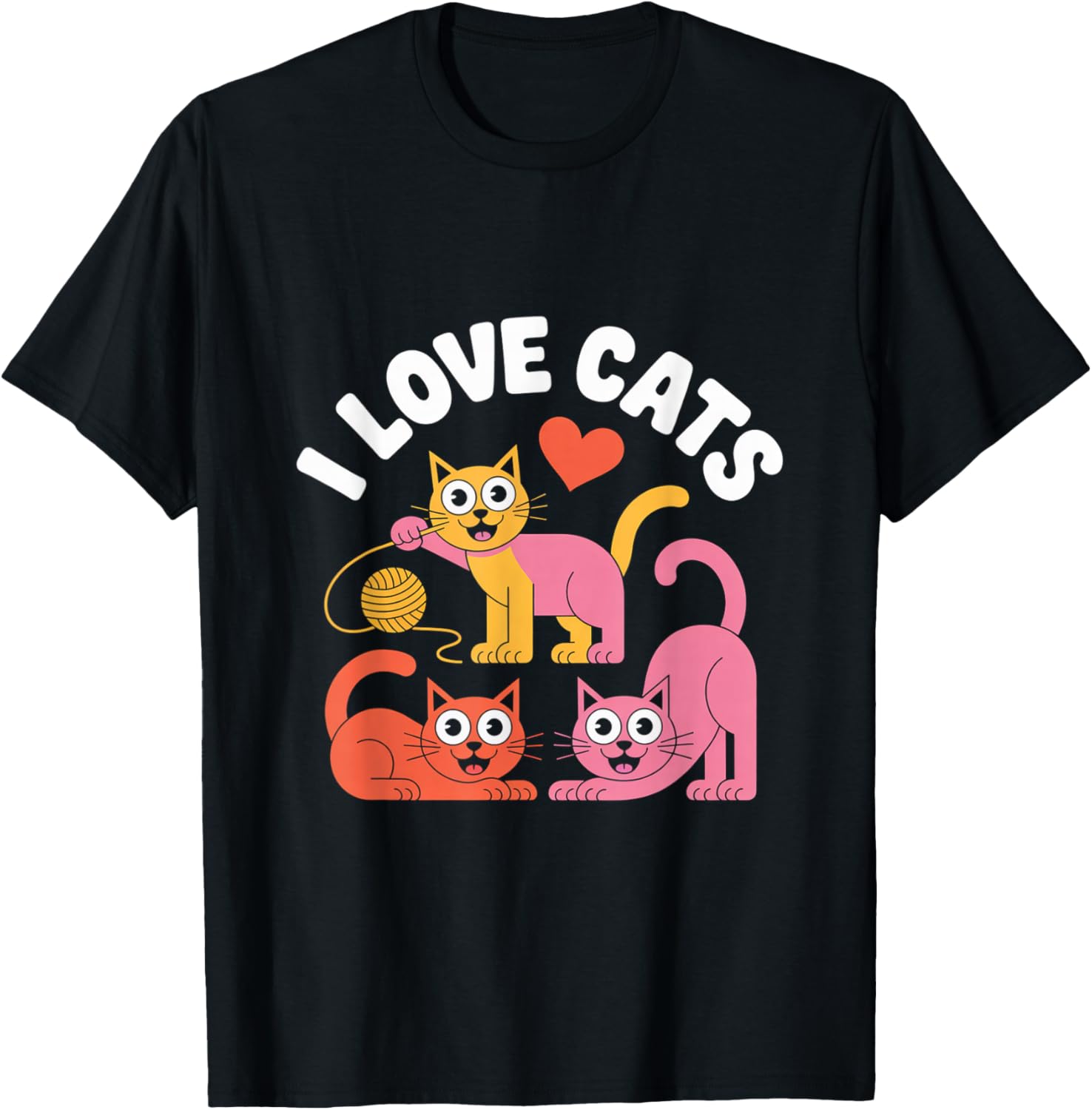 I Love Cats Heart Yarn Cute Whiskers