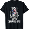 Sarcastic Saying Zero Fucks Given Usa Flag Skull