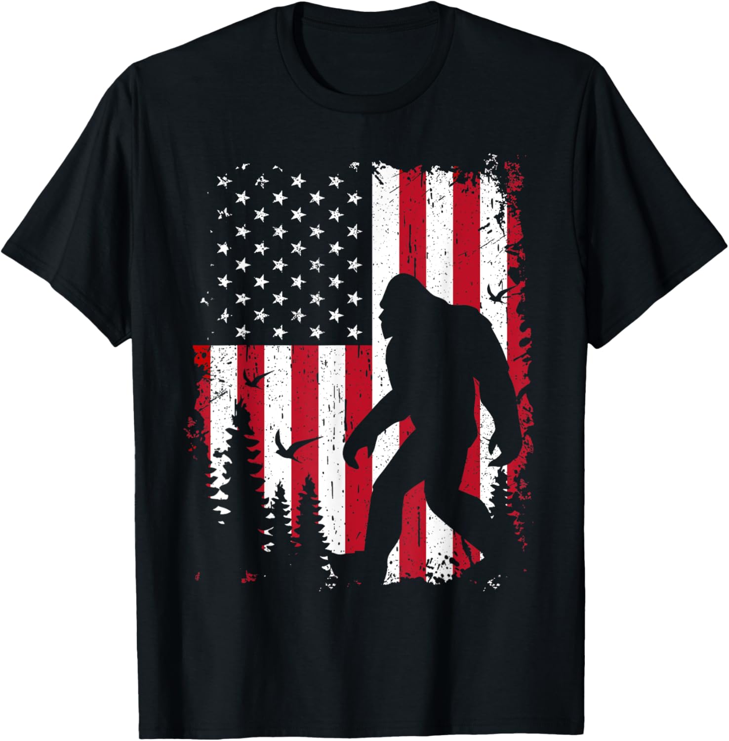 Bigfoot 4Th Of July Shirt American Usa Flag Patriotic