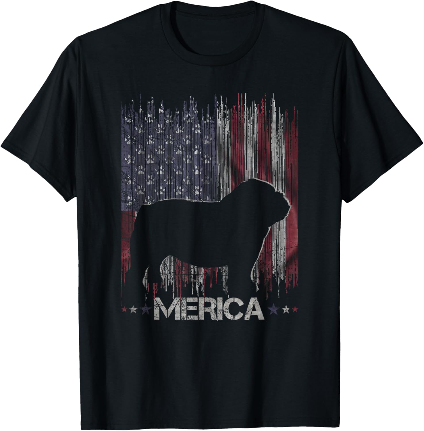 Vintage Bulldog Merica Bulldog Usa Flag Silhouette