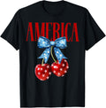 Vintage America Cherries Cherry Coquette Bow Trendy July 4Th
