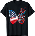 Butterfly Patriotic Peace Signs 4Th Of July Us Flag