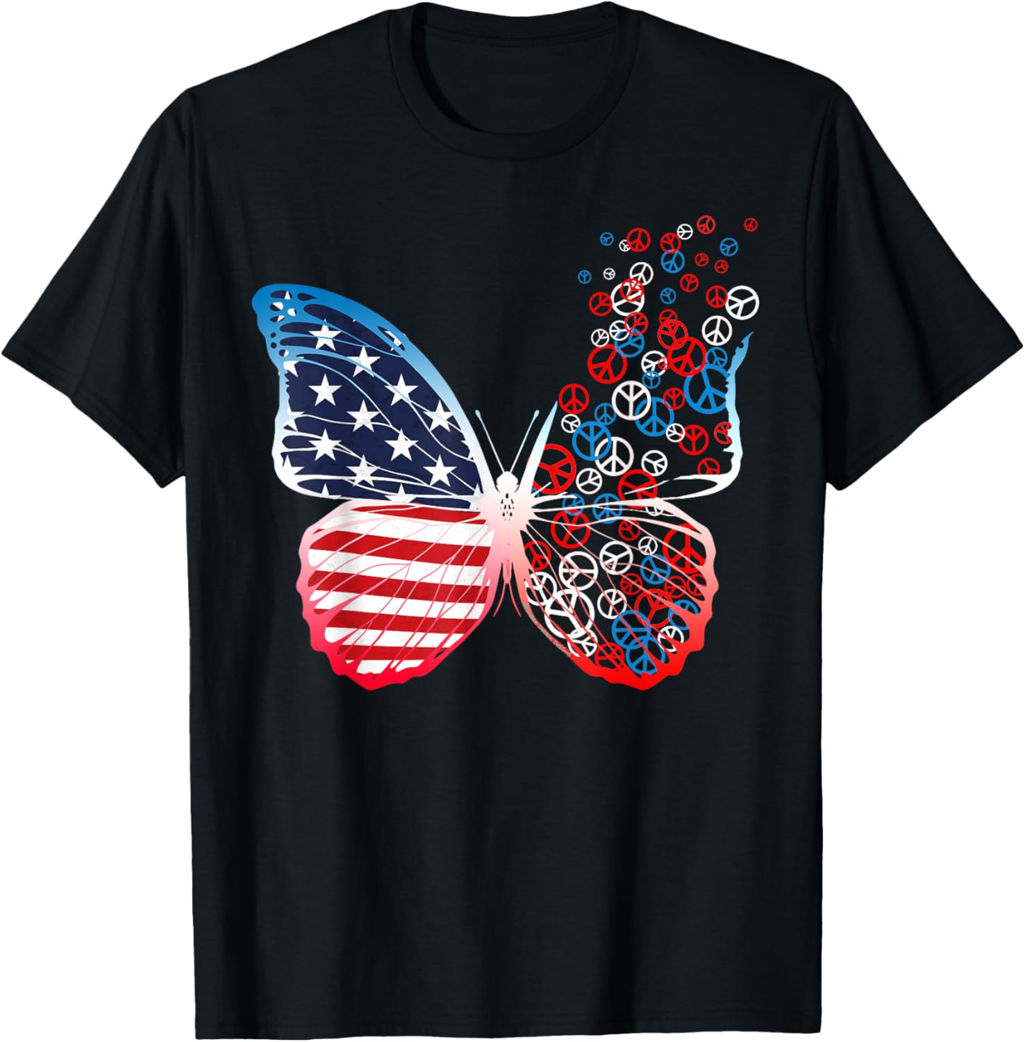 Butterfly Patriotic Peace Signs 4Th Of July Us Flag