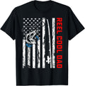 Reel Cool Dad Shirt American Flag Fishing Birthday Gifts