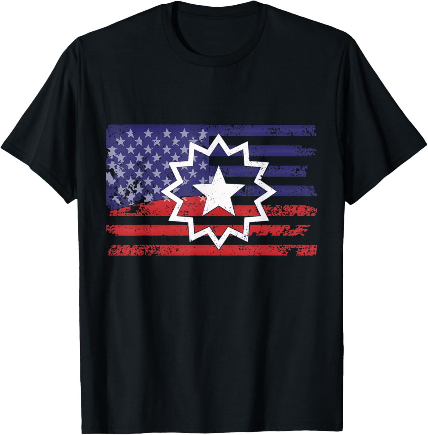 Distressed American Flag Of Juneteenth Red White Blue Symbol