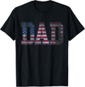 Patriotic American Flag Dad Fathers Day T Shirt