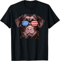 Brown Lab Usa Flag Funny Chocolate Labrador July 4Th