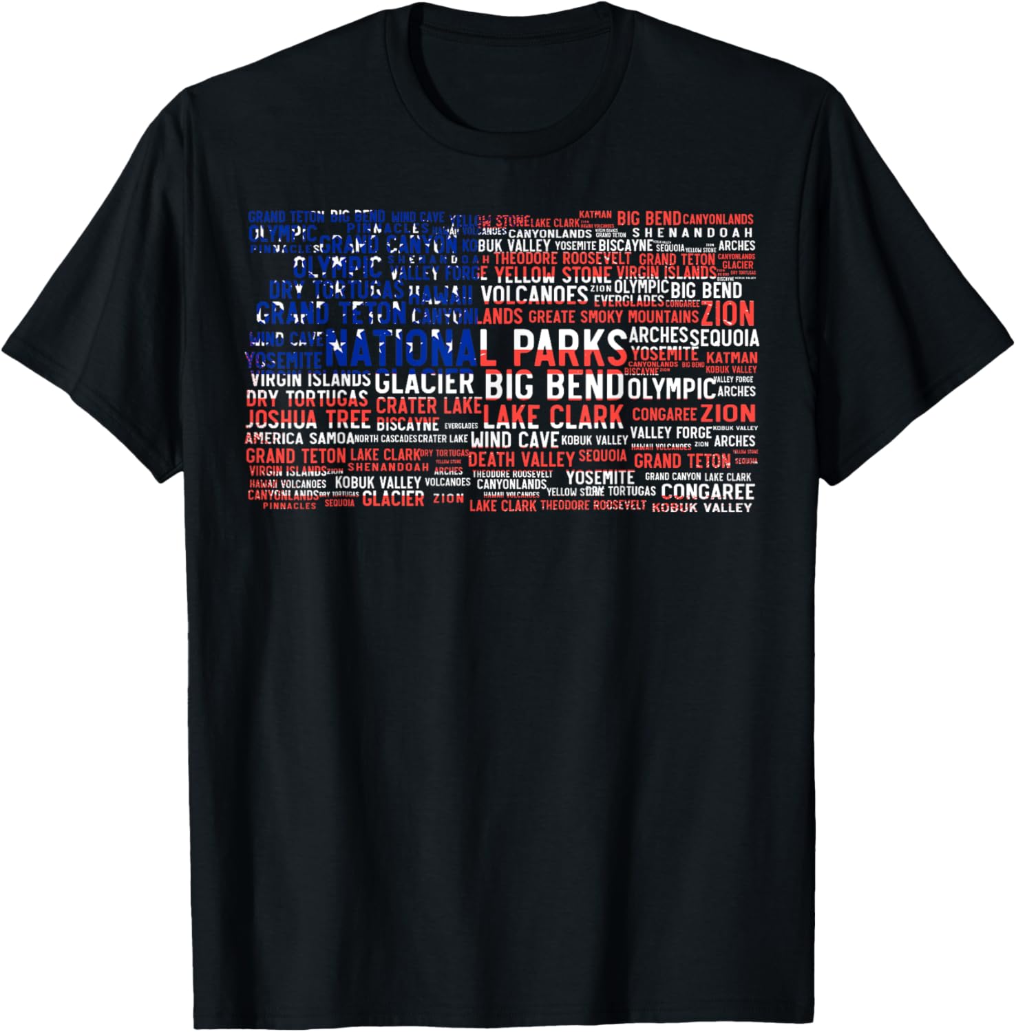 National Parks Usa List Word Cloud Us Flag Camping Hiking