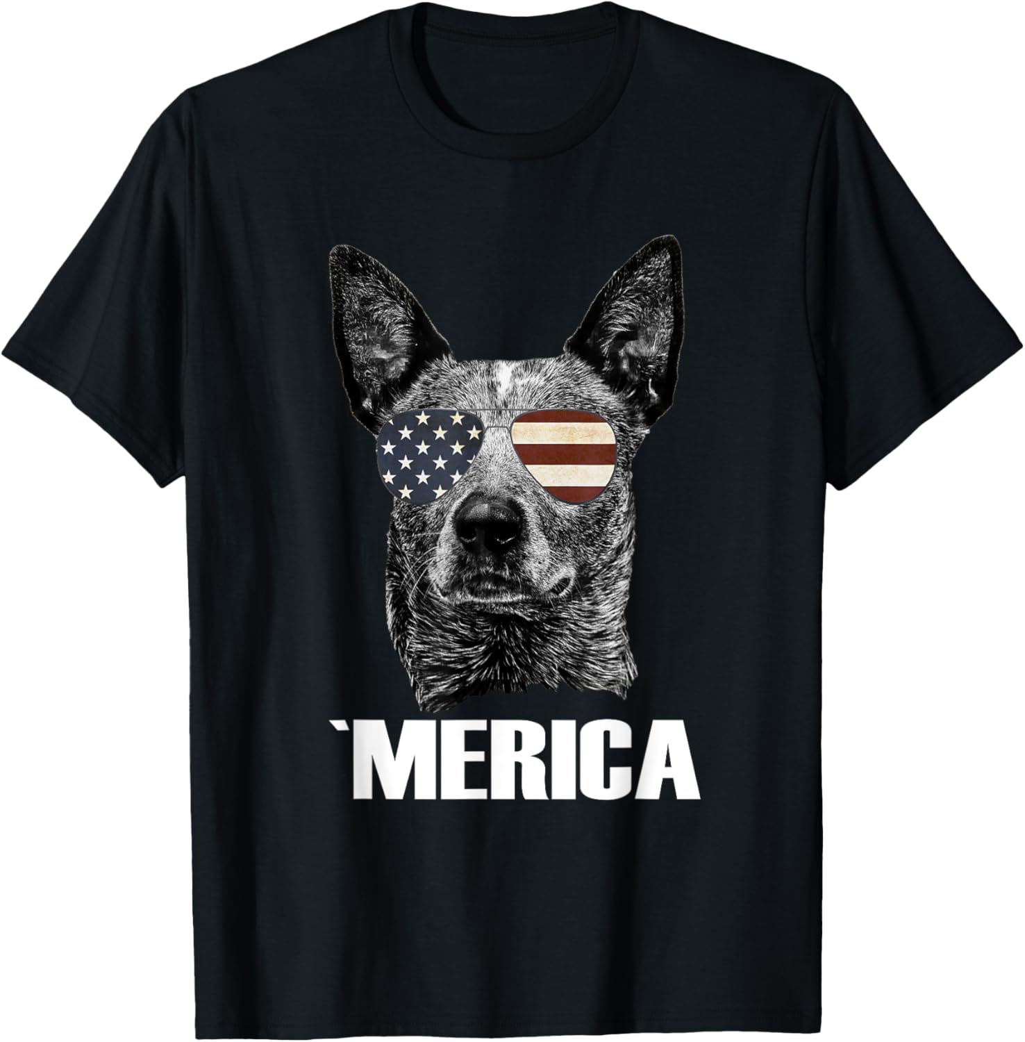Merica Australian Cattle Dog With Usa Flag Sunglasses Gift