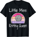 Little Miss Knitting Queen Funny Knitter Crochet Yarn