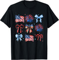 Patriotic 4Th Of July Coquette Bows Usa Flag Fireworks Women