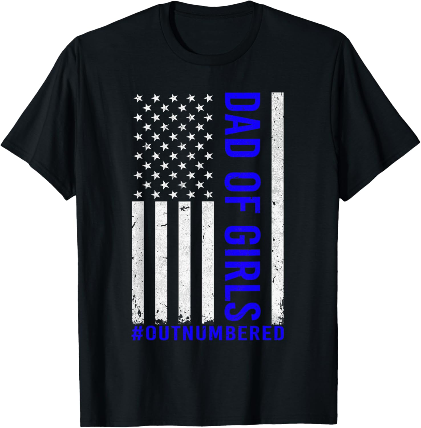 Dad Of Girls Outnumbered Vintage American Flag Fathers Day
