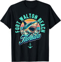 Fort Walton Beach Florida Shark Retro Distressed Design
