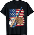 Baseball Player American Flag Usa Patriotic