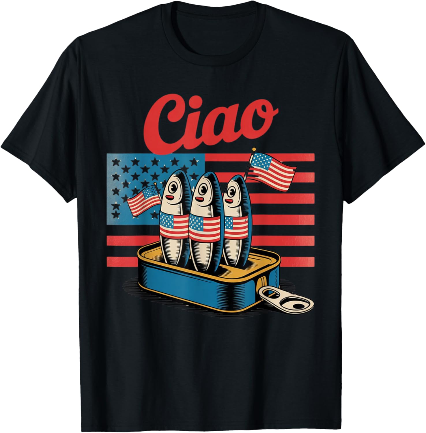 Ciao Sardine Usa Flag Funny Italian American 4Th Of July
